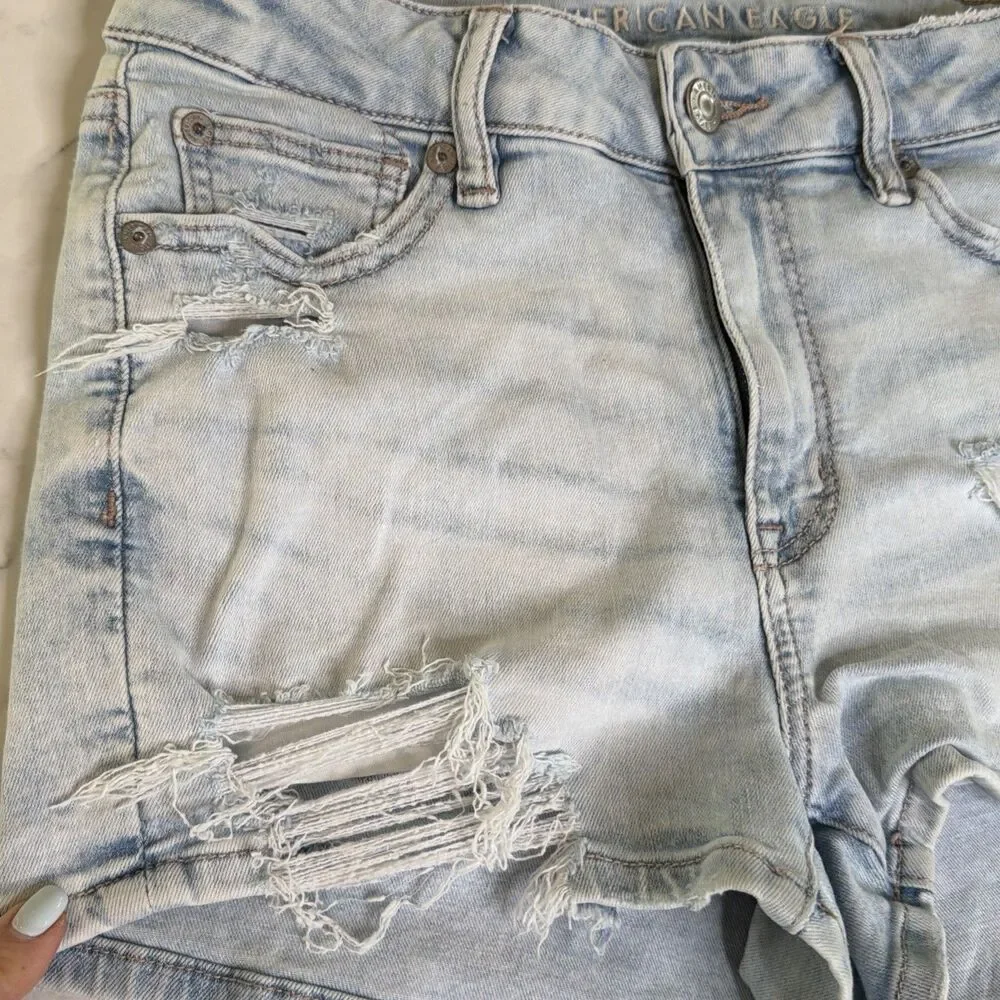 American Eagle Women’s Shorts 4 Next Level Stretch Distressed Festival Beachy